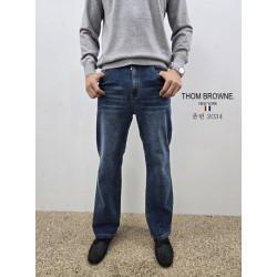 THOM BROWNE 톰브라운 스판 세미 일자 청바지