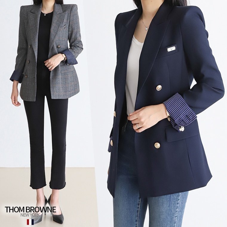 THOM BROWNE 톰브라운  체크 기본 자켓