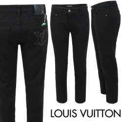 LOUIS VUITTON 루이비통 스터드 스틸로고 블랙 슬림 일자진