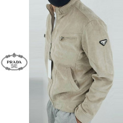 PRADA 프라다 로고 스웨이드 봄버 자켓 2COLOR