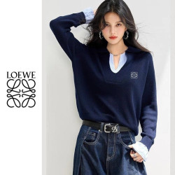 ●1월 판매 3위● LOEWE 로에베 카라 셔츠 배색니트 3COLOR