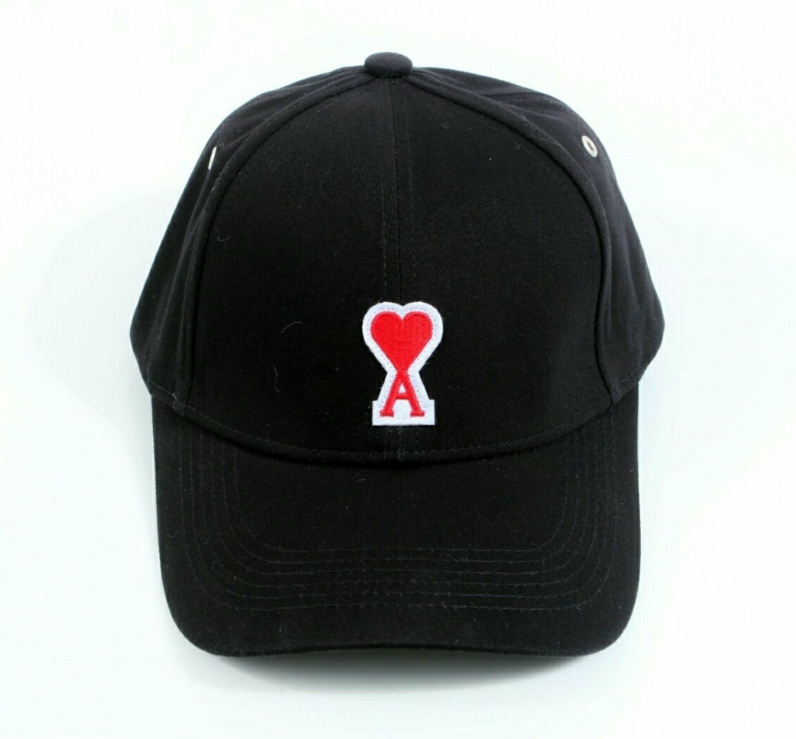 AMI 아미 화이트-레드 스몰패치 볼캡