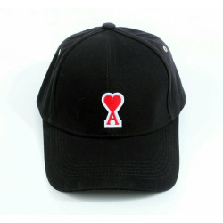 AMI 아미 화이트-레드 스몰패치 볼캡