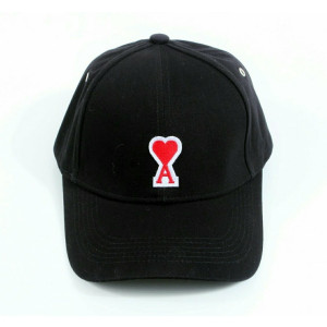 AMI 아미 화이트-레드 스몰패치 볼캡