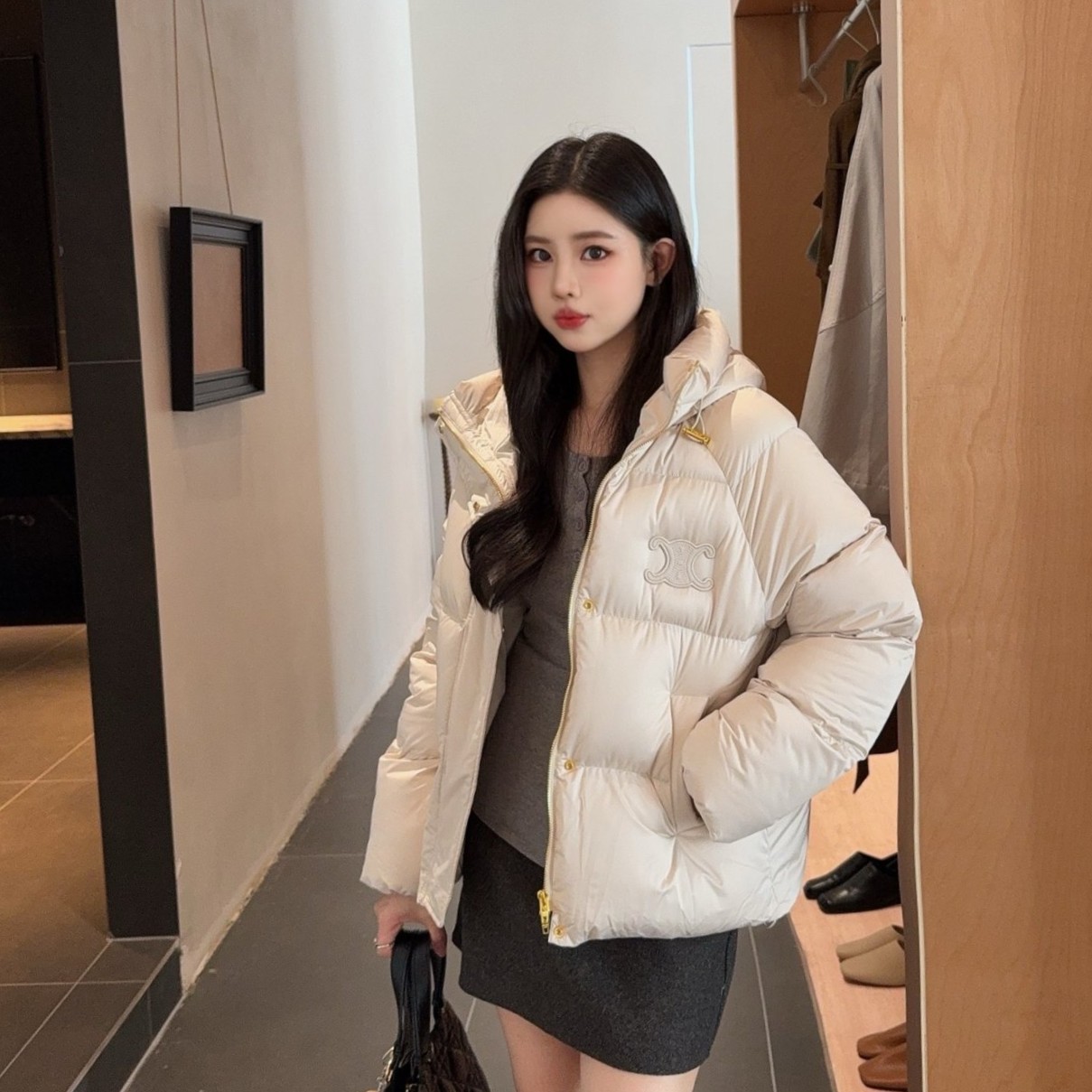 CELINE 셀린느 후드 다운 숏패딩 3COLOR