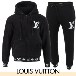 LOUIS VUITTON 루이비통 로고 자수 시보리 양털 셋업