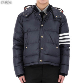 THOM BROWNE 톰브라운 마테 4선 후드 다운 봄버 자켓