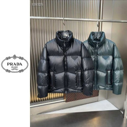 PRADA 프라다 리나일론 레더패치 푸퍼 패딩
