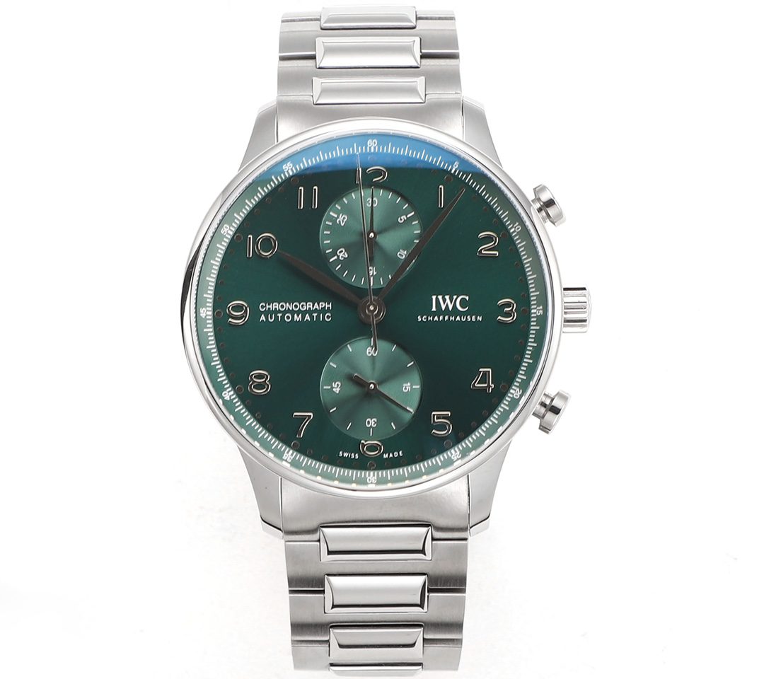 IWC 아이더블유씨 포르투기저 크로노그래프 그린 다이얼 스틸 SS 브레이슬릿 40mm IW371615