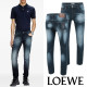 LOEWE 로에베 그래픽 자수로고 진청 슬림진