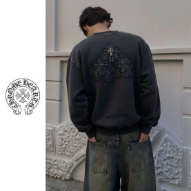 CHROME HEARTS 크롬하츠 세메터리 스틸 로고 가먼트다잉 맨투맨