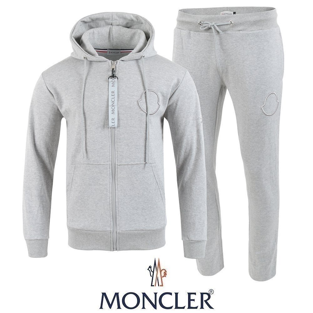 MONCLER 몽클레어 자수 로고 후드집업 셋업  2COLOR