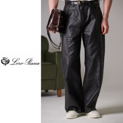 LOROPIANA 로로피아나 가죽 코팅 팬츠