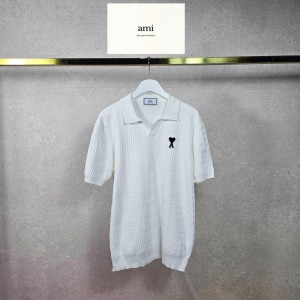 AMI 아미 베이직 V카라 니트 하프 4COLOR