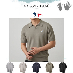MAISON KITSUNE 메종키츠네 쿨 카라 반팔 니트