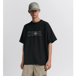 DIOR 디올 X 스톤아일랜드 자수 로고 반팔 티셔츠