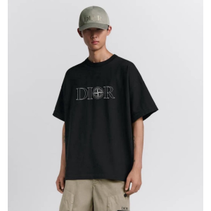 DIOR 디올 X 스톤아일랜드 자수 로고 반팔 티셔츠