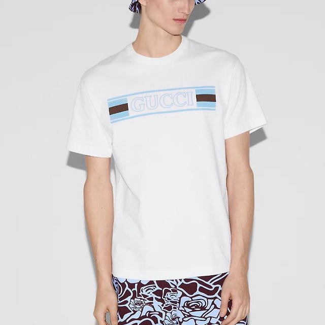 GUCCI 구찌 프린트 코튼 저지 반팔 티셔츠 2COLOR