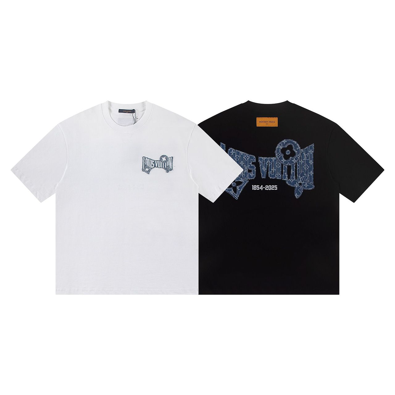 LOUIS VUITTON 루이비통 6375 데님 엠브로이더드 로고 반팔