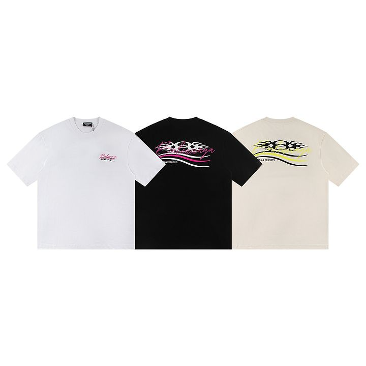 BALENCIAGA 발렌시아가 6470 그래피티 로고 반팔