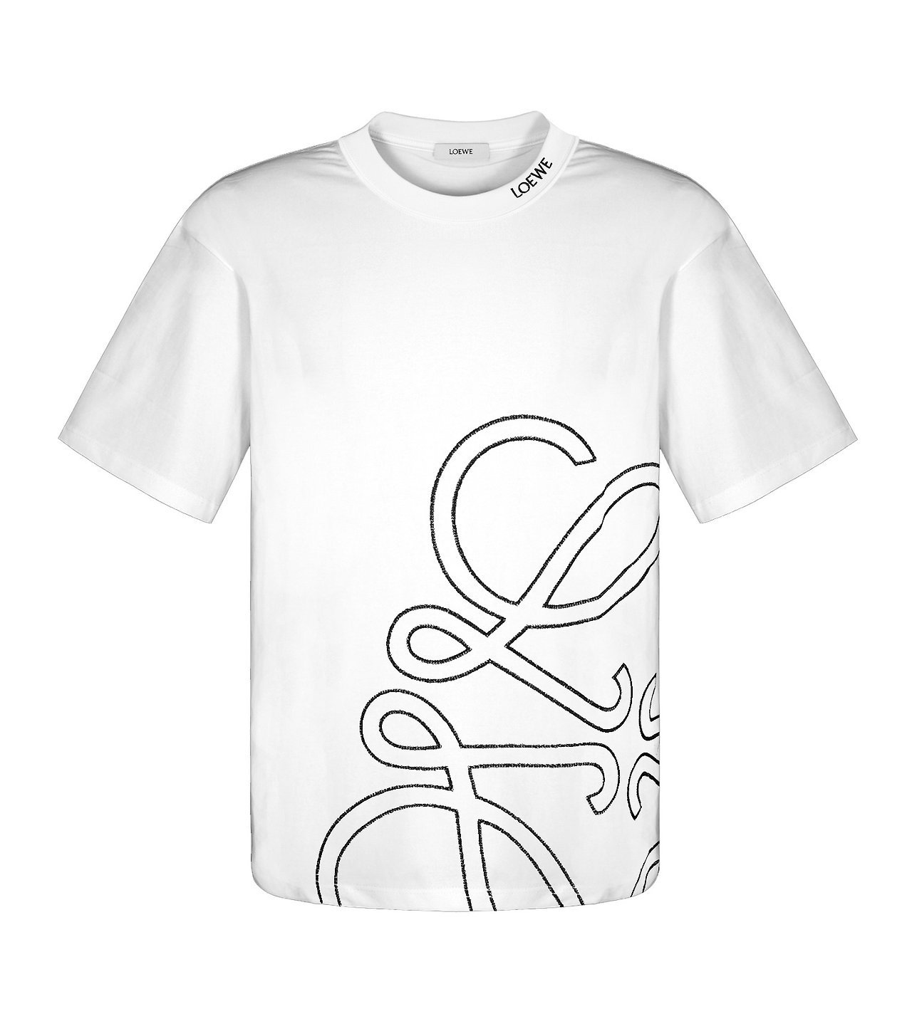 LOEWE 로에베 넥 로고자수 라운드 반팔 2COLOR