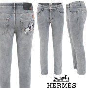 HERMES 에르메스 H 마차 자수 슬림 일자진