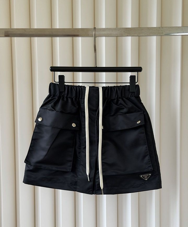 PRADA 프라다 60317 여성 리나일론 카고 스트링 스커트