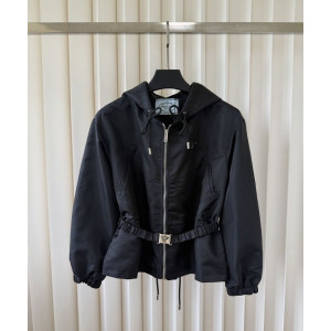 PRADA 프라다 60322 여성 리나일론 벨티드 후드 자켓