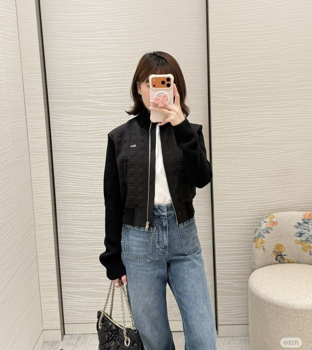 DIOR 디올 까나쥬 지퍼 크롭 재킷