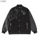 CHROME HEARTS 크롬하츠 레터맨 크로스 패치 레더 바시티 자켓