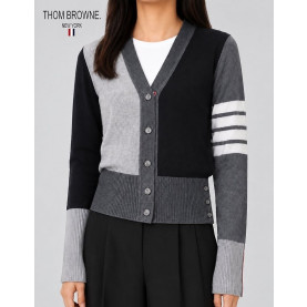 THOM BROWNE 톰브라운 사선 믹스 가디건
