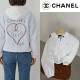 CHANEL 샤넬 하트 로고 오버핏 크롭 바람막이 자켓