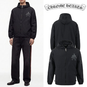 CHROME HEARTS 크롬하츠 트리플 레더 패치 오버핏 바람막이 자켓