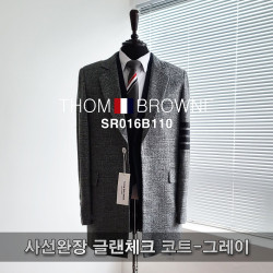THOM BROWNE 톰브라운 사선완장 글렌체크 코트