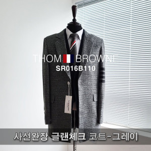 THOM BROWNE 톰브라운 사선완장 글렌체크 코트